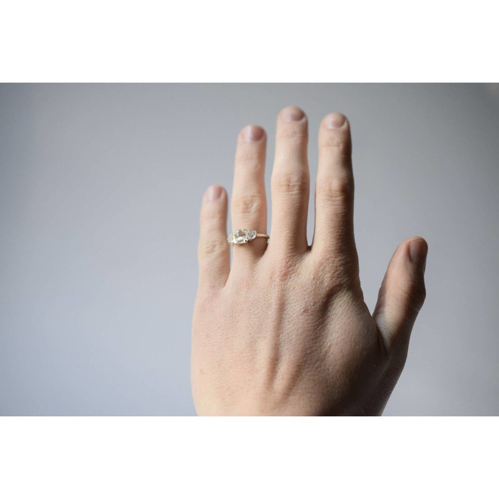 Unique Engagement Ring Handmade Natural Crystal Ring Dainty Boho Ring